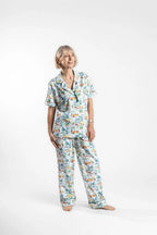Women's summer PJ set with pants, magnetic zip, Native Haven