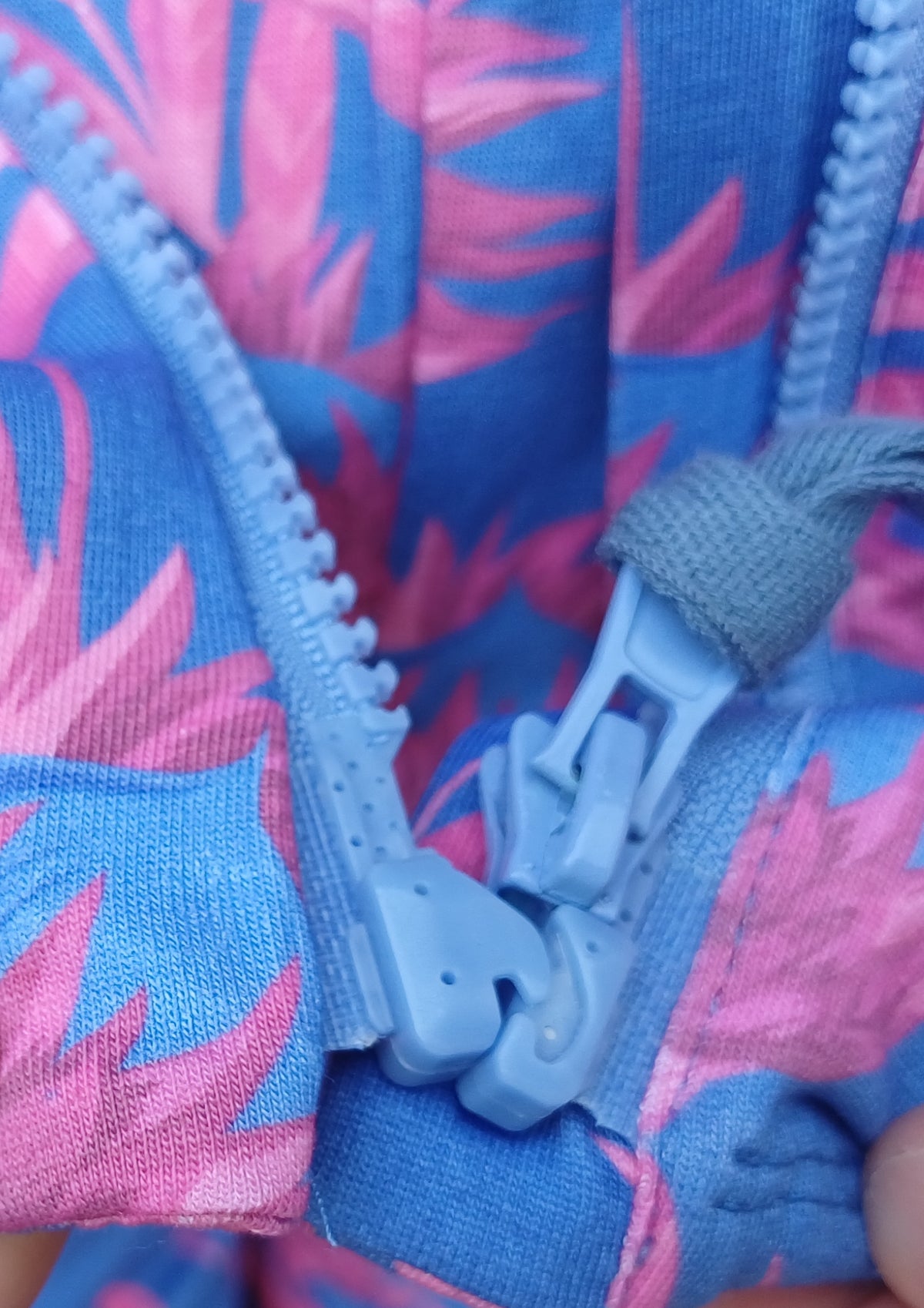 Women's summer PJ set with pants, magnetic zip, Wild Waratah