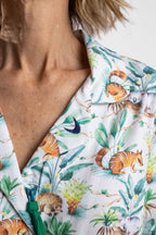 Women's summer PJ set with pants, magnetic zip, Native Haven