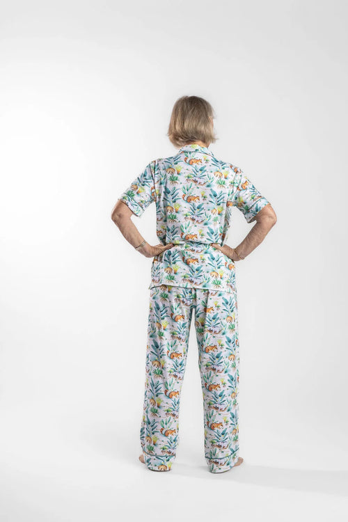 Women's summer PJ set with pants, magnetic zip, Native Haven