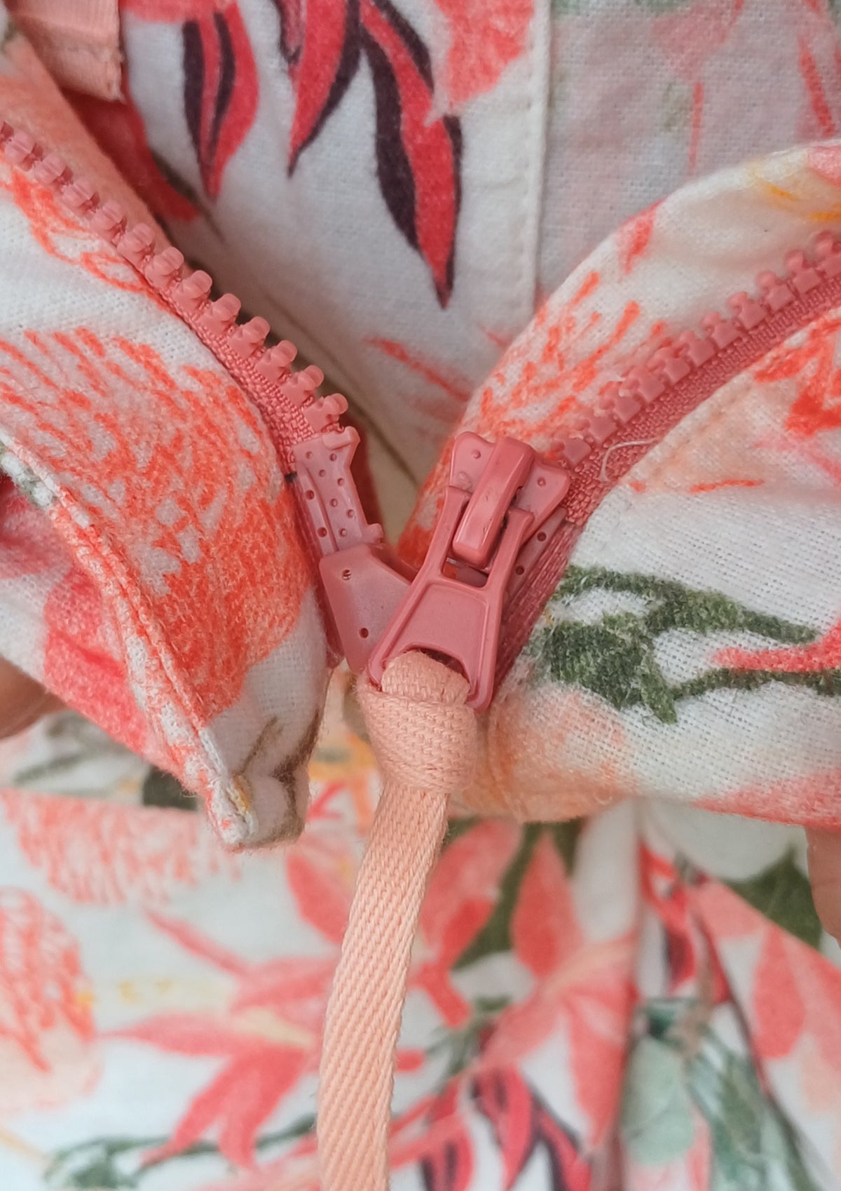 Women's winter PJ set, magnetic zip, Banksia Blush