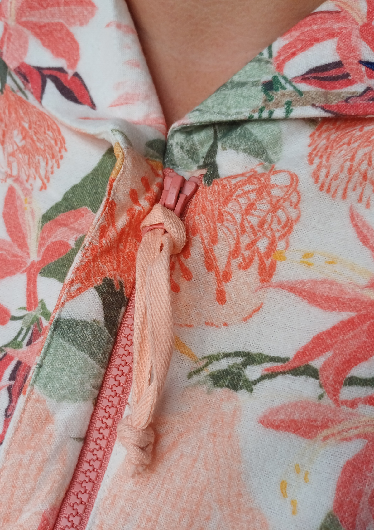 Women's winter PJ set, magnetic zip, Banksia Blush