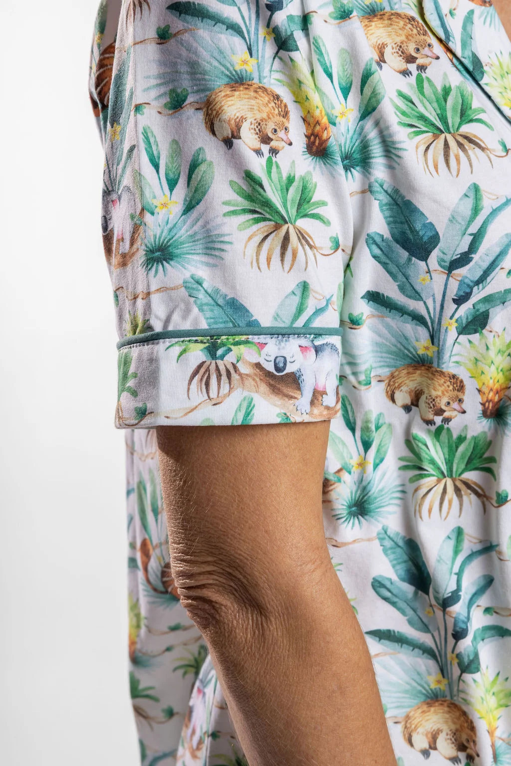Women's summer PJ set with pants, magnetic zip, Native Haven