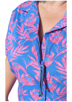 Women's summer PJ set with pants, regular zip, Wild Waratah