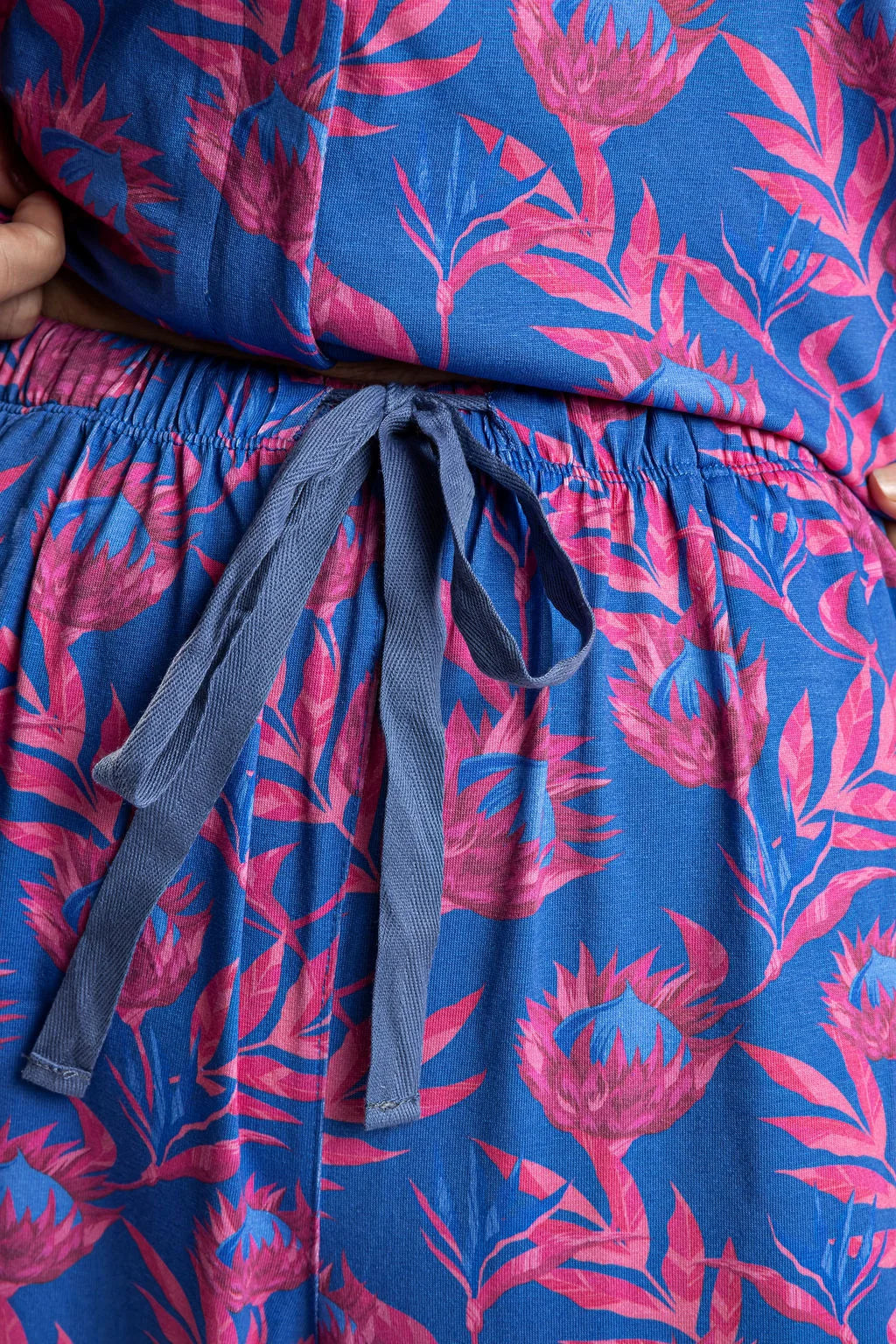 Women's summer PJ set with pants, regular zip, Wild Waratah